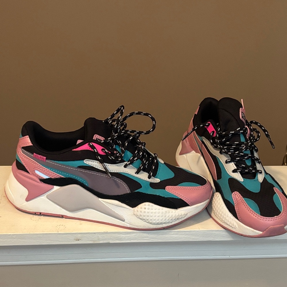 Puma Kids' Sneakers in Pink, Teal, and Black
